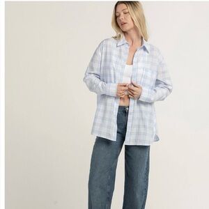 RSQ Womens Lightweight Plaid Boyfriend Shirts-Size S